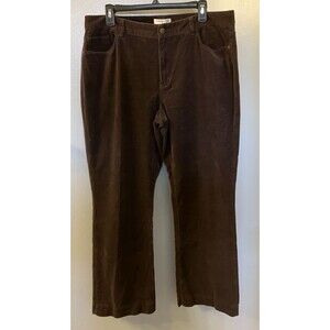 Women's Coldwater Creek Natural Fit Corduroy Pants Size 16 Dark Brown NWOT